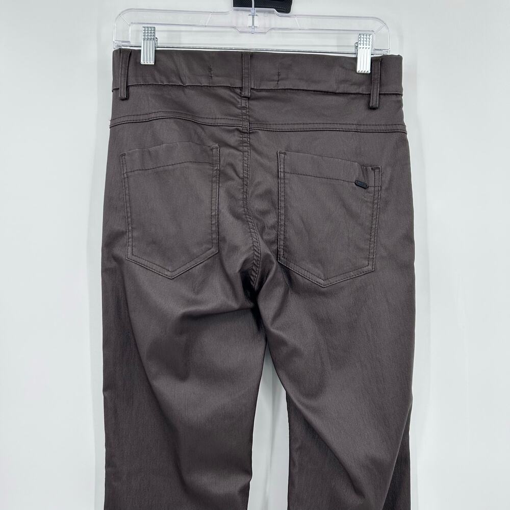 Bevy Flog Chocolate Brown Coated Skinny Straight Leg Pants Sz 26 Made In Israel - Picture 9 of 11
